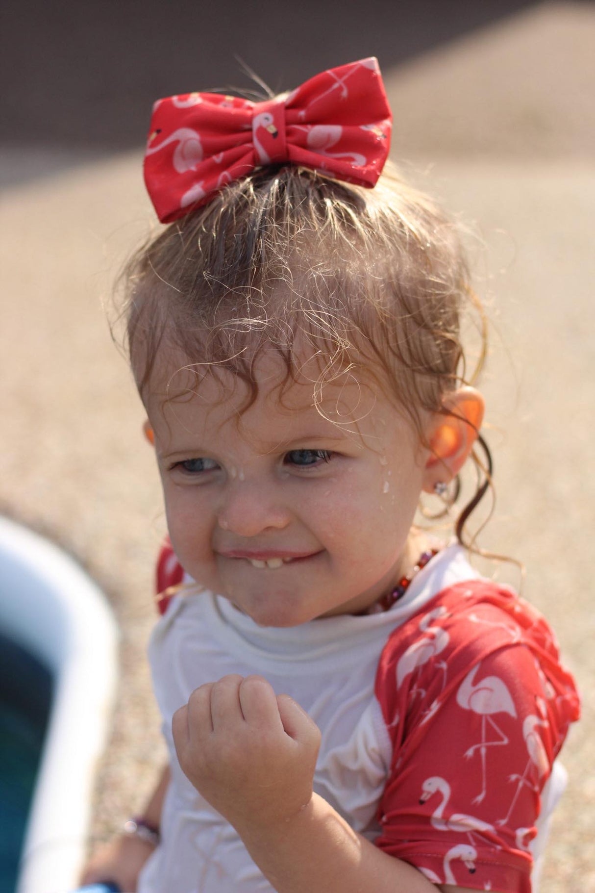 Flamingo Swim Bow by Beau & Belle Littles