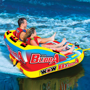 WOW Sports Big Bubba Hi Vis 2 Person Towable Water Tube For Pool and Lake by Jupiter Gear