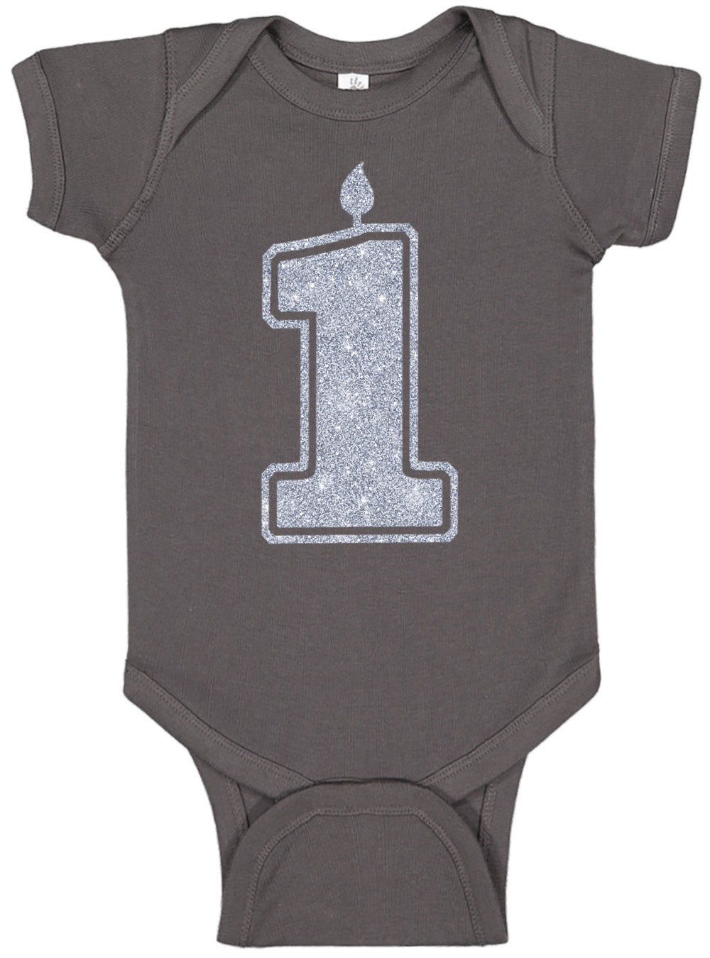 1 Silver First Birthday Bodysuit - Aiden's Corner
