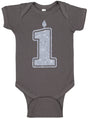 1 Silver First Birthday Bodysuit - Aiden's Corner