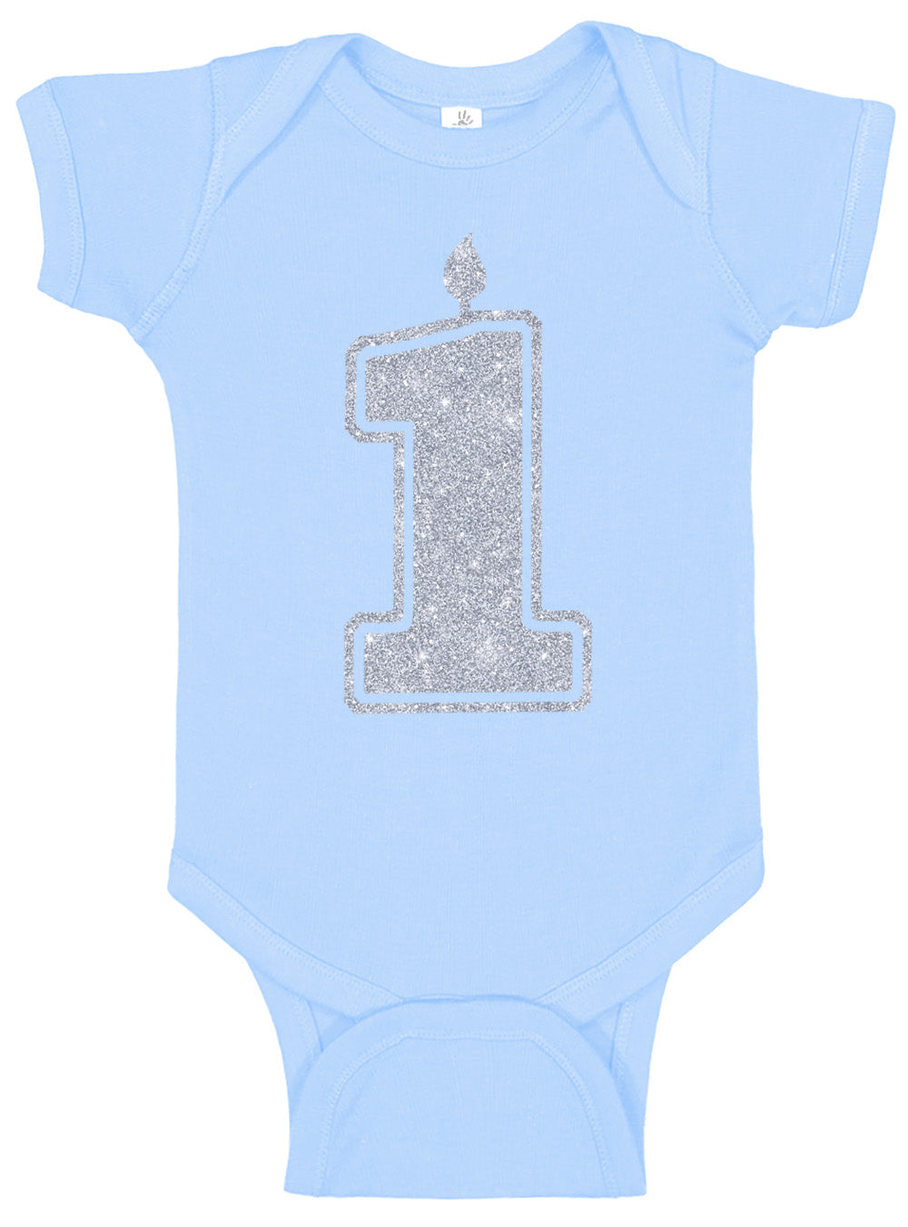 1 Silver First Birthday Bodysuit - Aiden's Corner