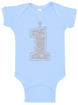 1 Silver First Birthday Bodysuit - Aiden's Corner