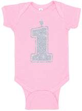 1 Silver First Birthday Bodysuit - Aiden's Corner