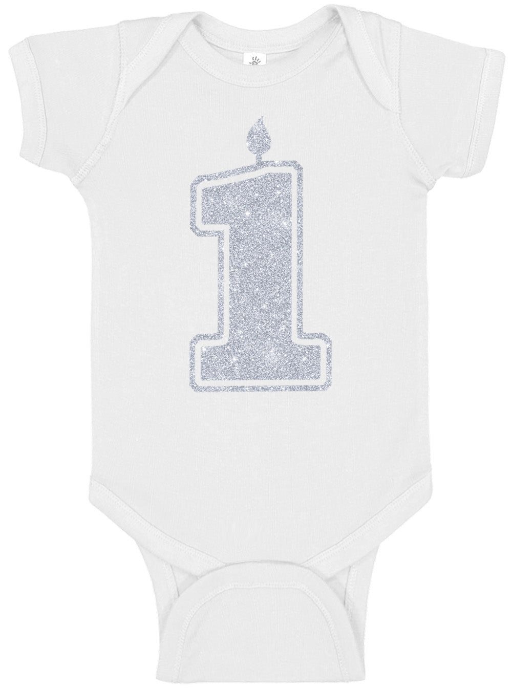 1 Silver First Birthday Bodysuit - Aiden's Corner