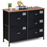 5-Drawer Storage Dresser for Bedroom Closet Entryway-Black