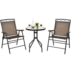 Patio Dining Set with Patio Folding Chairs and Table