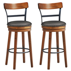 Set of 2 30.5 Inch Swivel Pub Height Bar Stool