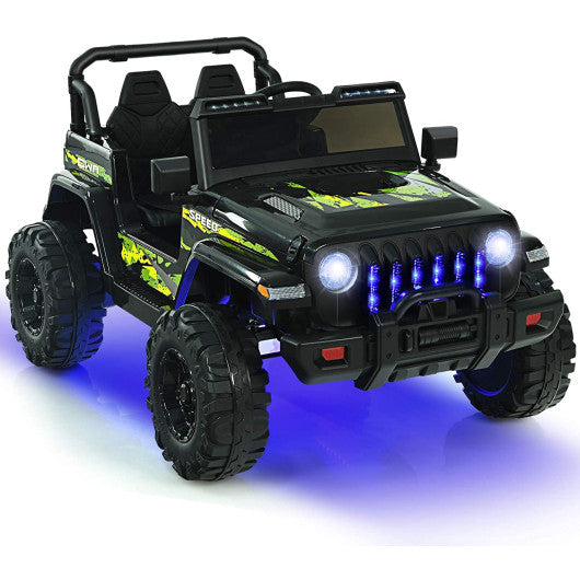 12V Kids Ride-on Jeep Car with 2.4 G Remote Control-Black