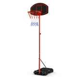 Adjustable Basketball Hoop System Stand Portable with 2 Wheels Fillable Base-Black & Red