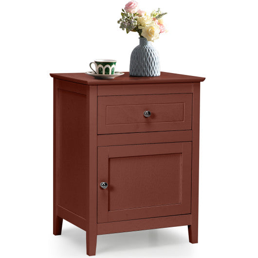 2-Tier Accent Table with Spacious Tabletop-Cherry