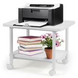 Under Desk Printer Stand with 360 ° Swivel Casters-White