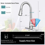 Touchless Kitchen Faucet with 360° Swivel Single Handle Sensor and 3 Mode Sprayer