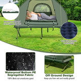 1-Person Folding Camping Tent with Sunshade and Air Mattress
