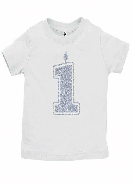 1 Silver First Birthday Shirt - Aiden's Corner