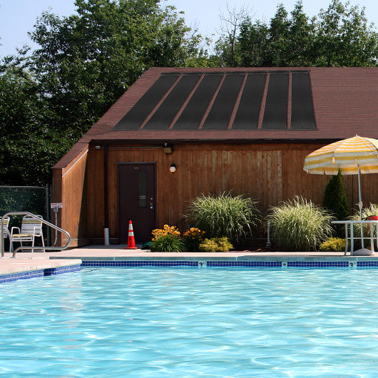 2 Pieces 10/20 Feet Weatherproof Solar Swimming Pool Heating System-L