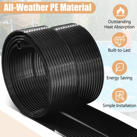 2 Pieces 10/20 Feet Weatherproof Solar Swimming Pool Heating System-L