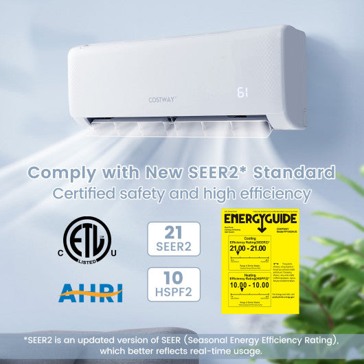 22000 BTU 21 SEER2 208-230V Ductless Mini Split Air Conditioner and Heater
