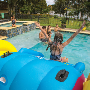 WOW Sports Fun Inflatable Water Slide with Sprinklers for In-Ground Pools (21-2360-WOW) by Jupiter Gear