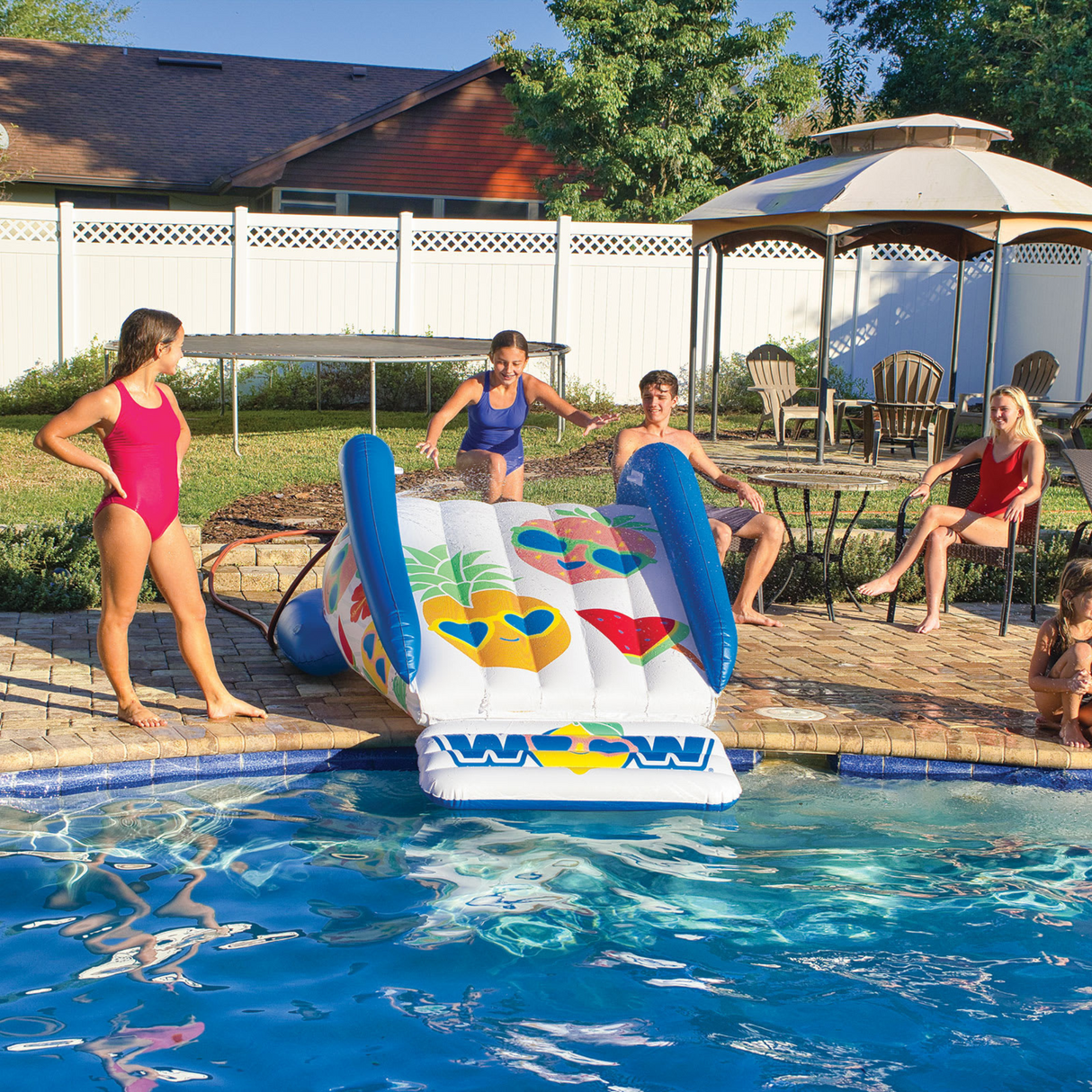 WOW Sports Fruit Fun Soaker Sprinkler Inflatable Slide for In-Ground Pools (21-2470-WOW) by Jupiter Gear