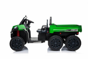 24V 4x4 Freddo Toys 6 Wheels Tractor Trailer 2 Seater Ride on with Parental Remote Control for 3+ Years - Dti Direct USA