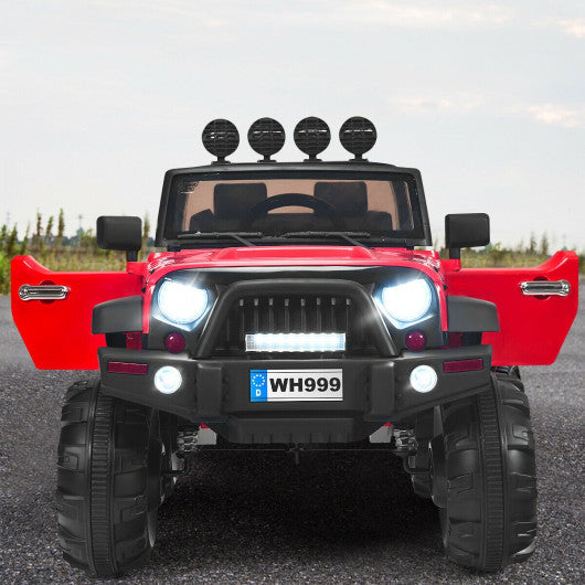 12 V Kids Ride On Truck with Remote Control and Double Magnetic Door-Red
