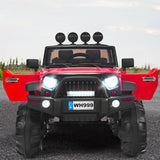 12 V Kids Ride On Truck with Remote Control and Double Magnetic Door-Red