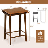 Set of 2 25.5 Inch Barstools with Removable Cushion and Footrest