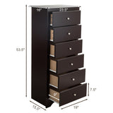 6 Drawers Chest Dresser Clothes Storage Bedroom Furniture Cabinet-Brown