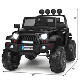 12 V Kids Ride On Truck with Remote Control and Double Magnetic Door-Black