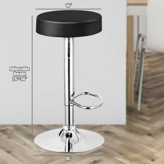 1 PC Round Bar Stool Adjustable Swivel Pub Chair-Black