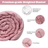 60 x80 Inch 15lbs Premium Cooling Heavy Weighted Blanket-Pink