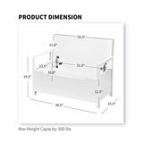 34.5"—15.5"—19.5 Inch Shoe Storage Bench with Cushion Seat for Entryway-White