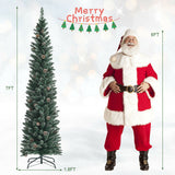 Snowy Artificial Pencil Christmas Tree with Pine Cones-7 ft