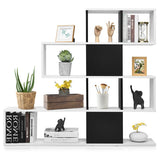 5-Tier Bookshelf Corner Ladder Bookcase with Storage Rack-Black & White