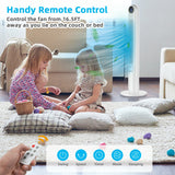 42 Inch 80 Degree Tower Fan with Smart Display Panel and Remote Control-White