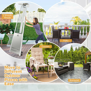 42 000 BTU Stainless Steel Pyramid Patio Heater With Wheels