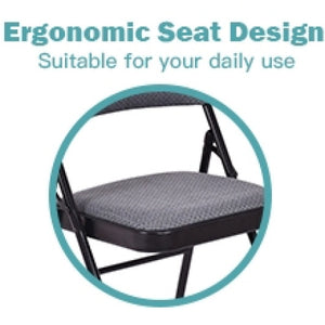 4 Pieces Fabric Upholstered Padded Seat Folding Chairs Seet