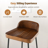 Set of 1/2 29 Inch Industrial Bar Stools with Low Back and Footrests-Set of 2