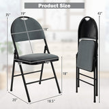 2/4 Pieces Padded Folding Office Chairs with Backrest-Set of 2