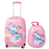 2 Pieces 18 Inch Kids Luggage Set with 12 Inch Backpack