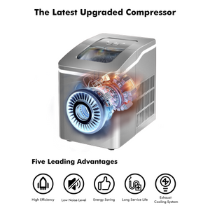 Portable Countertop Ice Maker Machine with Scoop-Silver