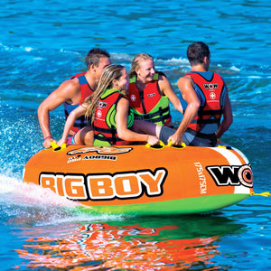 WOW Sports Big Boy Racing 1-4 Person Towable Water Tube For Pool and Lake by Jupiter Gear