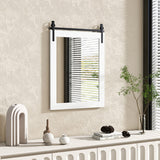 30 x 22 Inch Wall Mount Mirror with Wood Frame-White