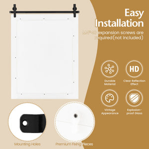 30 x 22 Inch Wall Mount Mirror with Wood Frame-White