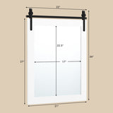 30 x 22 Inch Wall Mount Mirror with Wood Frame-White