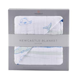 Whale and Ocean Stripe Newcastle Blanket - Aiden's Corner Baby & Toddler Clothes, Toys, Teethers, Feeding and Accesories