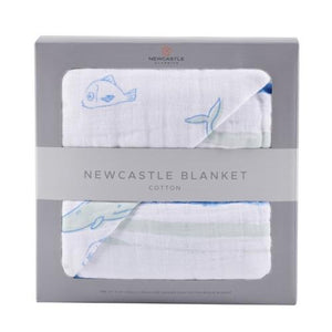 Whale and Ocean Stripe Newcastle Blanket - Aiden's Corner Baby & Toddler Clothes, Toys, Teethers, Feeding and Accesories