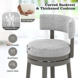 27/31 Inch Swivel Bar Stool with Upholstered Back Seat and Footrest-31 inches