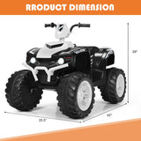 12V Kids 4-Wheeler ATV Quad Ride On Car -White