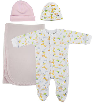 Girls Newborn Baby 4 Pc Layette Sets